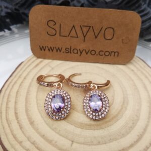 Xuping Purple Classy Drop Earrings