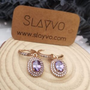 Xuping Purple Classy Drop Earrings