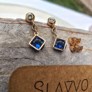 Xuping Blue Square drop Studs