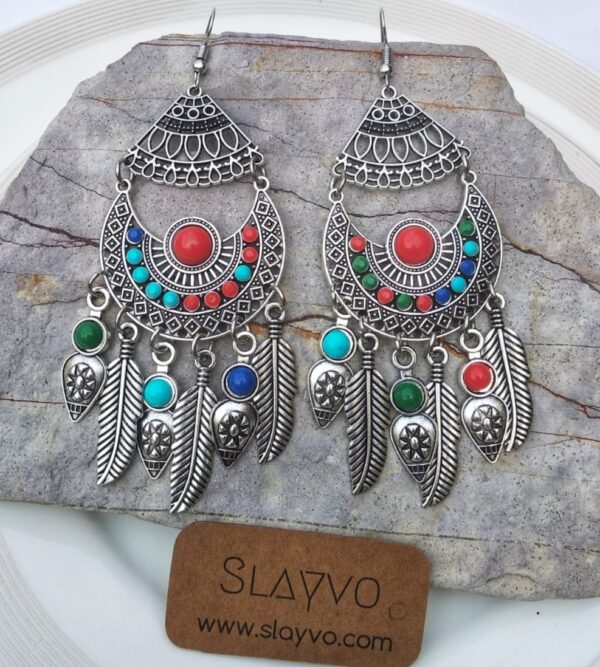 Afghan Style Oxidized Earrings - Image 2