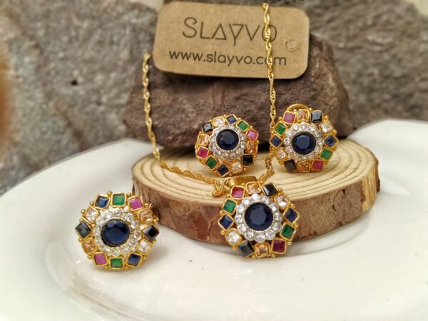 Multicolor Zircon Pendant Set - Image 2