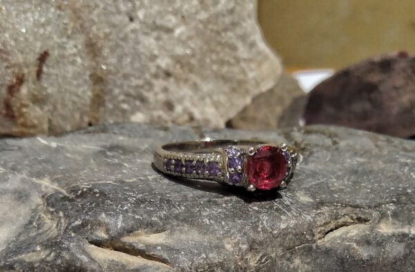 Royal Pink Zircon  SS Ring