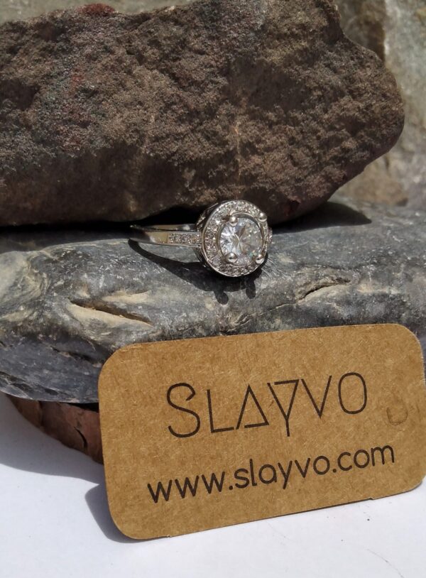 Classic White Zircon SS Ring