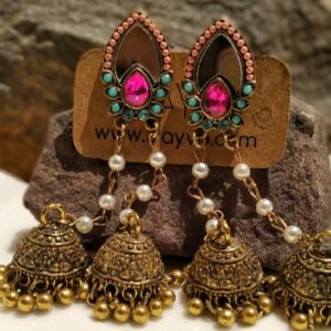 Afghan Style Dual Jhumki Earrings