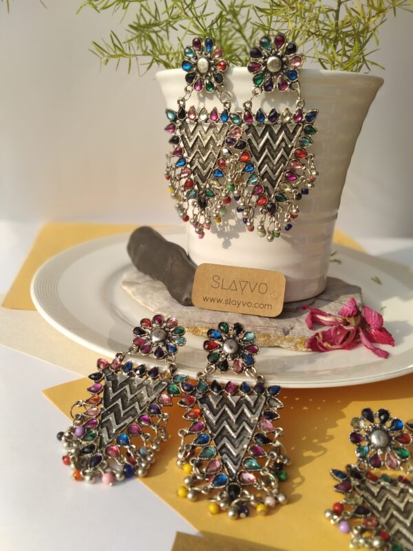 Afghani Kundan Noori Earrings