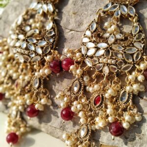 Jahan-Aara Pearl Kundan long Earrings