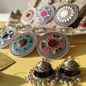 Multani Meena Tikka Set (Silver)