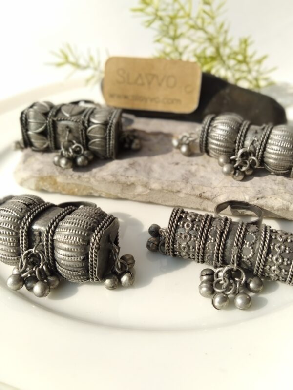 Indian Oxidized Adjustable Ghungru Rings - Image 2