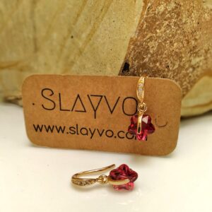 Xuping Red Rose Zircon Earrings