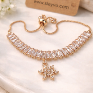 Classy Snow Flake Adjustable Bracelet