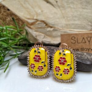 Embbosed Floral Vivid Studs