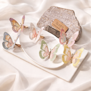 Fancy Fabric Butterfly Hair Pins