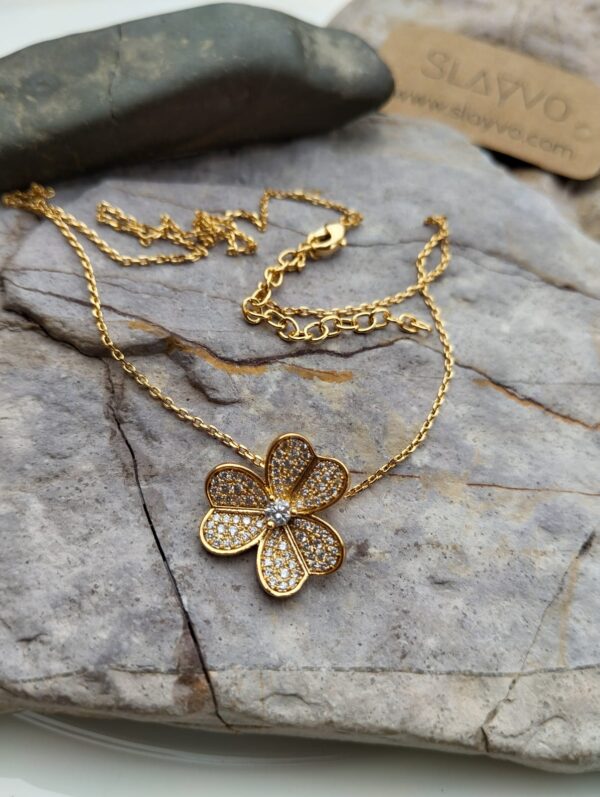 Gold-plated Korean SS Lillac Floral Chain