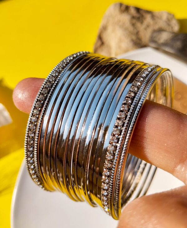 Indian Plain Steel Bangle Set