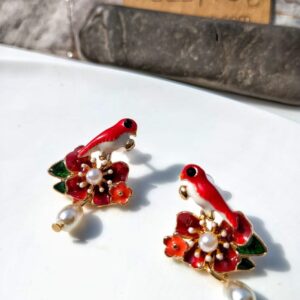 Classy Parrot Pearl Ear Studs