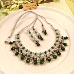 One Carat Emerald Green Zircon Set