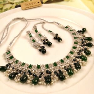 One Carat Emerald Green Zircon Set