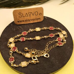 Korean SS Anklet (Maroon Fusion)