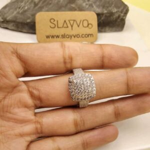 Cameo Zircon Square Ring