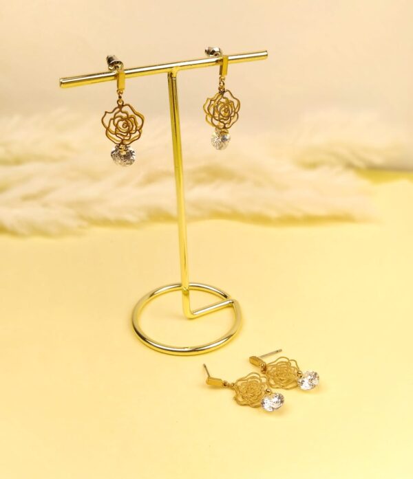 Mesh 3D-Rose Ear Studs