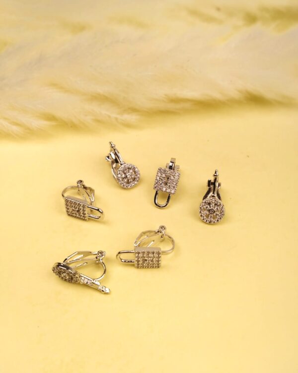 Zircon Keylock Clip Ear Studs - Image 3
