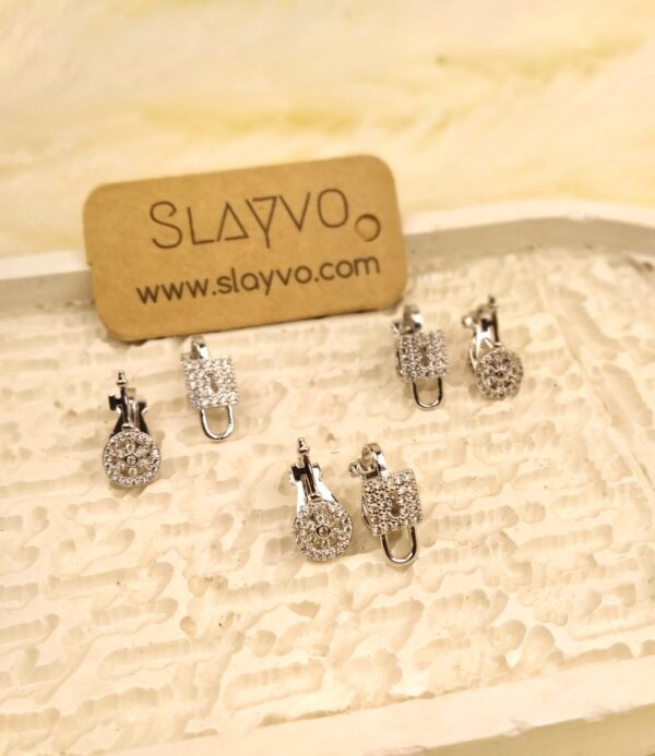 Zircon Keylock Clip Ear Studs - Image 2