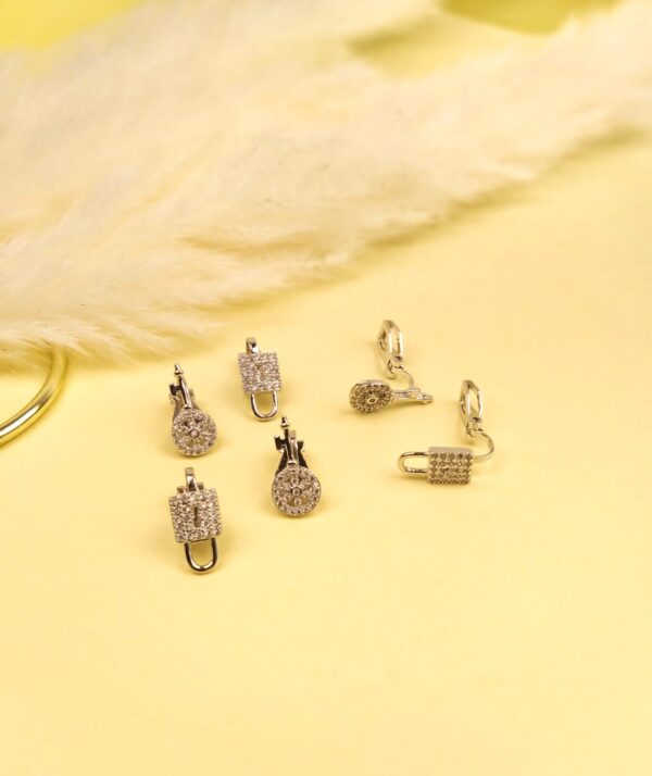 Zircon Keylock Clip Ear Studs
