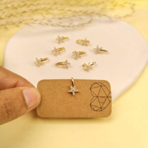 Chrome Plated Korean Nose Cuff (Floral)