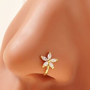 Chrome Plated Korean Nose Cuff (Floral)