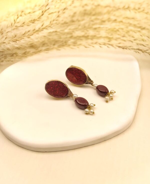 Afghan Bano Earstuds (Red) - Image 2