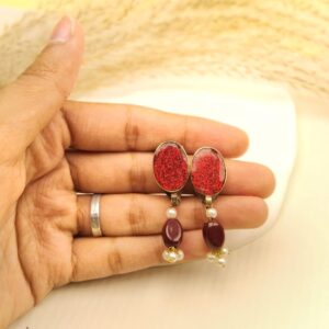Afghan Bano Earstuds (Red)
