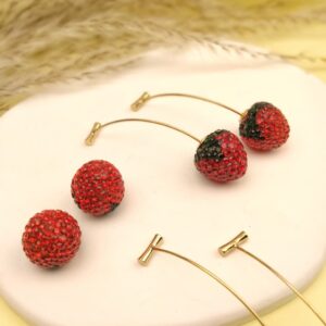 Trendy Strawberry Drop Earrings