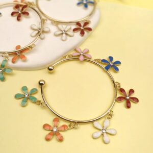 Metal Floral Drop Bangles (lily)
