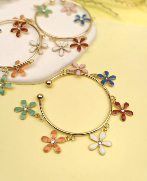 Metal Floral Drop Bangles (lily) - Image 2