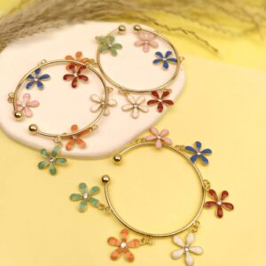 Metal Floral Drop Bangles (lily)