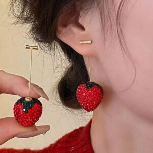 Trendy Strawberry Drop Earrings