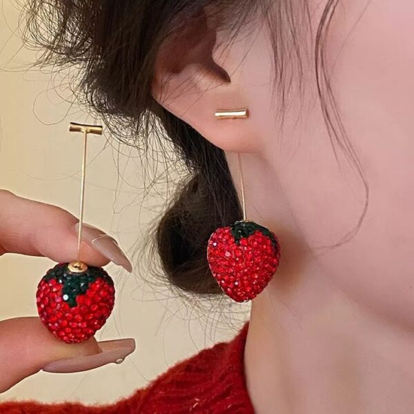 Trendy Strawberry Drop Earrings
