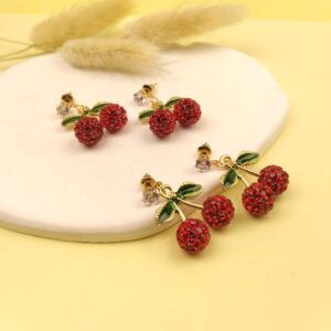 Zircon Cherry Drop Earrings