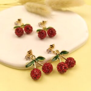 Zircon Cherry Drop Earrings