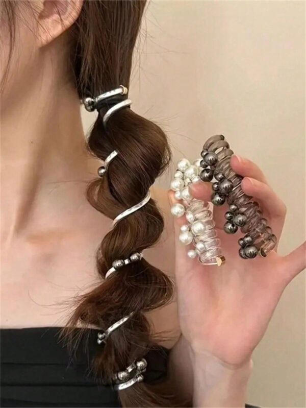 Korean Pearl Spiral Band (Black) - Image 2