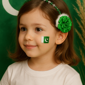 Green Ribbon Pin With Studs