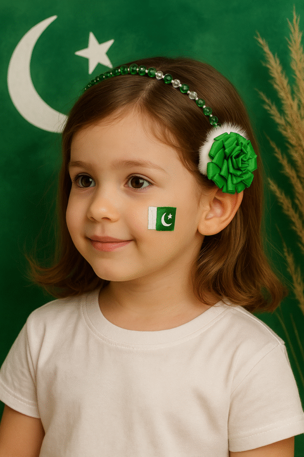 Green Ribbon Pin With Studs - Image 2