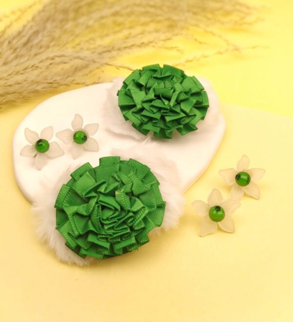 Green Ribbon Pin With Studs - Image 2