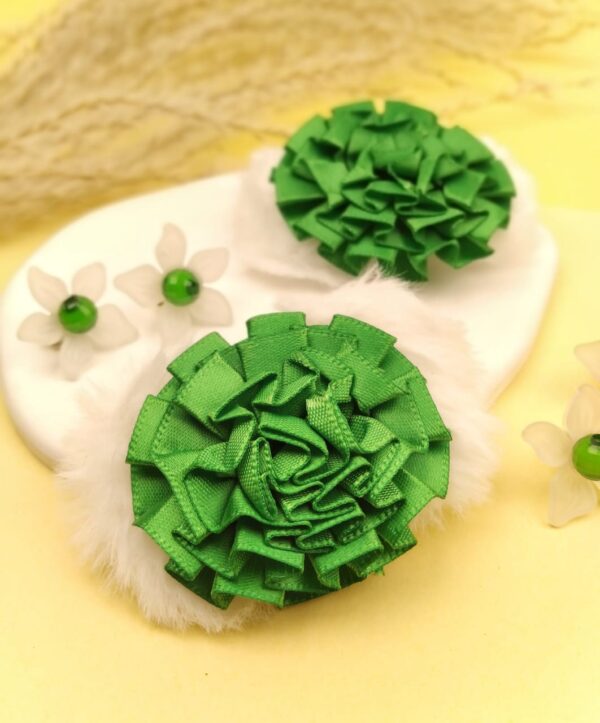 Green Ribbon Pin With Studs