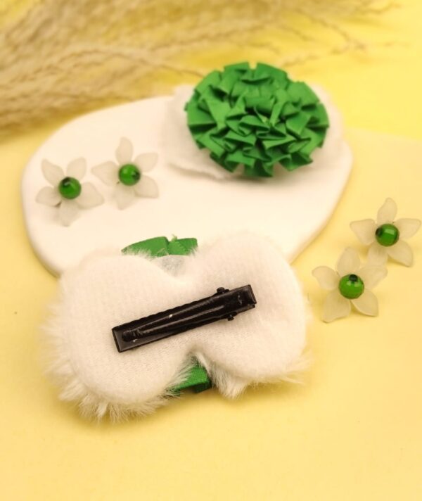 Green Ribbon Pin With Studs - Image 3