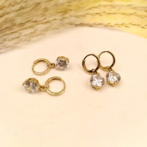 Xuping White Diamond Drop Earrings