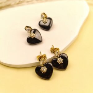 Xuping Black Heart Earstuds