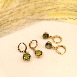 Xuping Green Crystal Drop Earrings