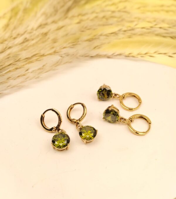 Xuping Green Crystal Drop Earrings - Image 2