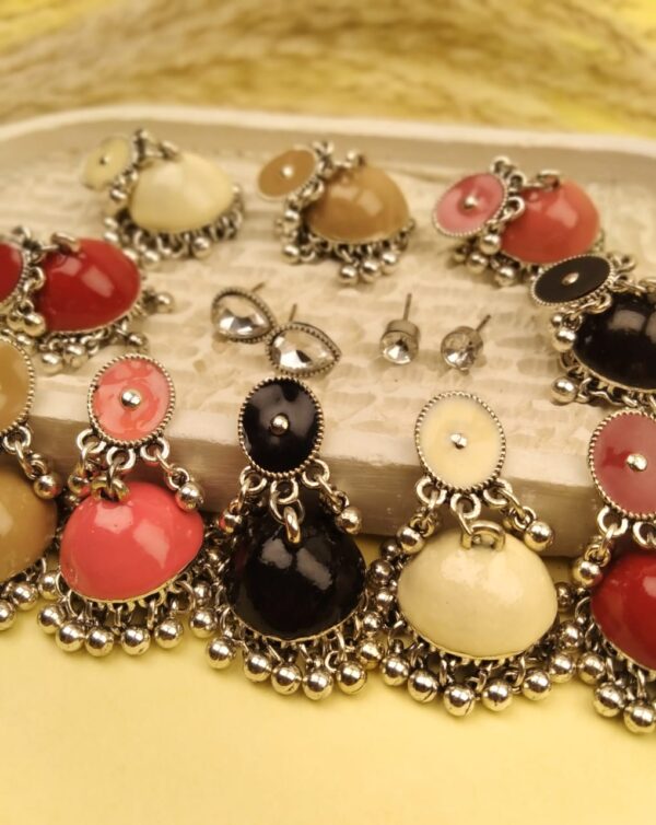 Kasori Meena Jhumkay with Studs - Image 3
